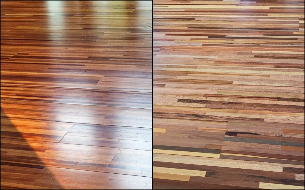 Waynesville, Mo Sanding And Finishing Job Before And After Picture.