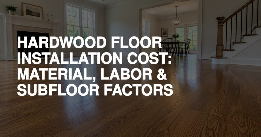 Hardwood Floor Installation Cost: Material, Labor & Subfloor Factors - Rapid Revival Hardwood
